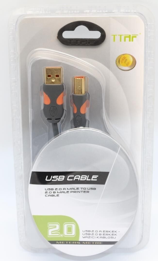 TTAF Usb 2.0 Printer Yazıcı Kablosu 2 Mt. 24K Altın Uç