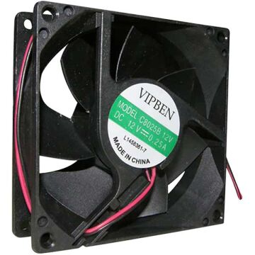 PowerMaster PM-5137 12V 80x80x25mm 8X8 12 Volt 4 Kablolu Soketli DC PC Fan