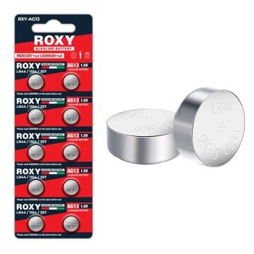 Roxy RXY-AG13 LR44/1154/357 1.5 Volt Alkaline Düğme Pil (10'LU Paket)
