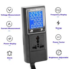 PowerMaster PM-26400 Volt Amper Watt HZ Güç Ölçer Dijital Ekranlı (Powermeter)