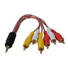 3.5 MM STEREO ERKEK / 6 RCA ERKEK 5+1 KABLO (20'Lİ PAKET)