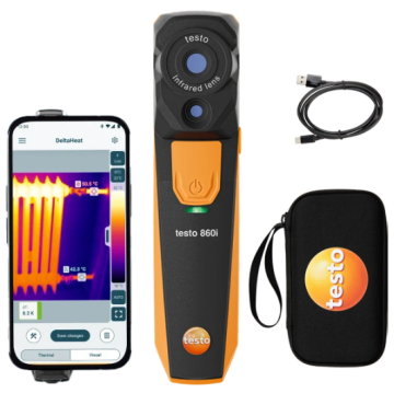 Testo 860İ Akıllı Termal Kamera Sıcaklık ve Su Kaçağı Tespit Cihazı | Çantalı Set
