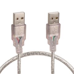 USB ERKEK-ERKEK KABLO 50 CM ŞEFFAF POWERMASTER (20'Lİ PAKET)