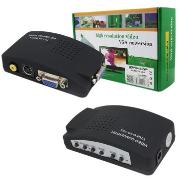 Powermaster PM-983 BNC S-Video VGA'dan VGA'ya Görüntü Dönüştürücü 1080P Destekli