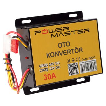 Powermaster PM-8202 24V Dc / 12V Dc 30 Amper Oto Konvertör