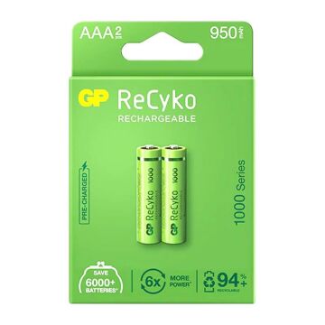 Gp Recyko 950 Mah R03 AAA Şarjlı 2'li Pil