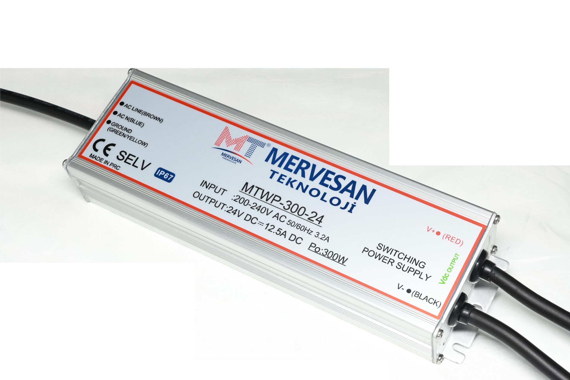 MTWP-400-24 24V 16.6A (IP67) AC/DC Sabit Voltaj Adaptör -MSWP-400-24