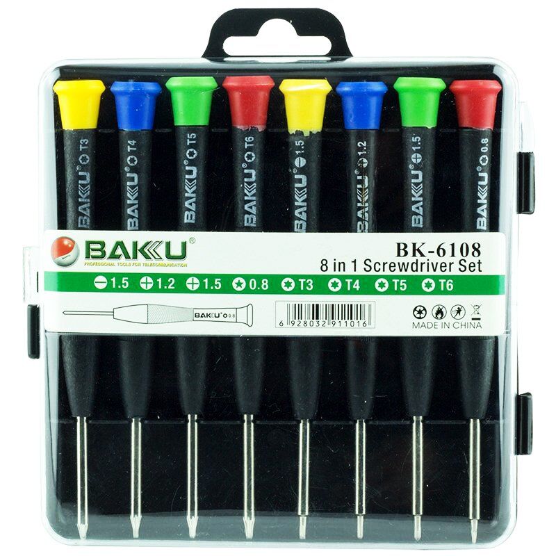 Baku BK-6108 8in1 Hassas Tornavida Seti (1.5-1.2-0.8--T3-T4-T5-T6)