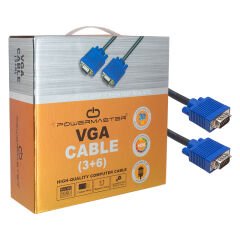 PowerMaster PM-4421 15 Pin 3+6 Erkek/Erkek 10 Metre VGA Görüntü Kablosu