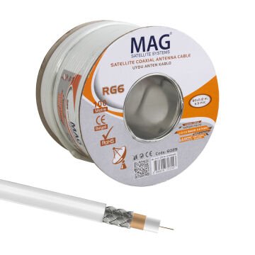 Mag RG6-U4 Bakır SAT1 Anten Kablosu 100 Mt