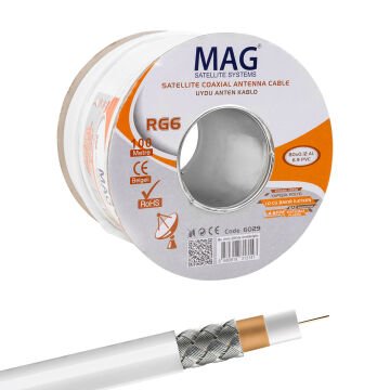 Mag RG6-U4 Bakır SAT1 Anten Kablosu 100 Mt
