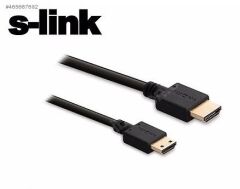 S-link SL-HM35 Hdmi - Mini Hdmi Kablo 1.5 Mt Altın Uçlu