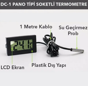 DC-1 Pano Tipi Soketli Termometre (5' li Paket)