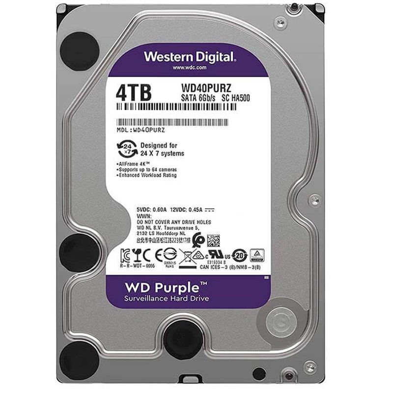 Western Digital Purple WD40PURZ 4 Tb Sata 6GB/S 7/24 Güvenlik Harddisk