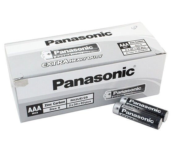 Panasonic R03UE/2S Manganez AAA İnce Kalem Pil (60'lı Paket)