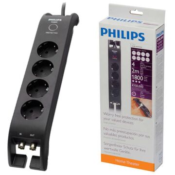 Phılıps Spn 5044B 4'Lü 2Mt Siyah Akım Korumalı