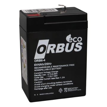 Orbus Eco ORB6-4 6 Volt 4 Amper Kuru Işıldak Aküsü (70x48x101 Mm)