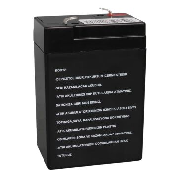 Orbus Eco ORB6-4 6 Volt 4 Amper Kuru Işıldak Aküsü (70x48x101 Mm)