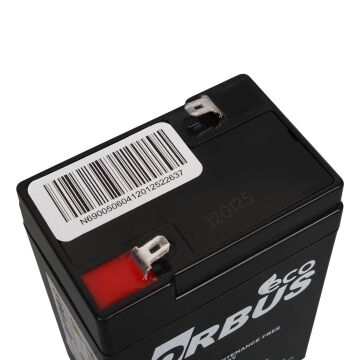 Orbus Eco ORB6-4 6 Volt 4 Amper Kuru Işıldak Aküsü (70x48x101 Mm)