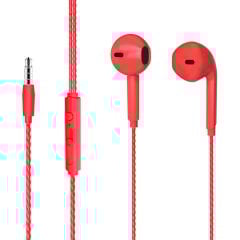 Lenovo Lecoo EH104R 3.5 Mm Jacklı Kablolu Kulak İçi Mikrofonlu Kulaklık Kırmızı