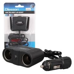 Olesson 1642 12-24V 100W 70cm Kablolu 2'li Araç Çakmak Çoklayıcı