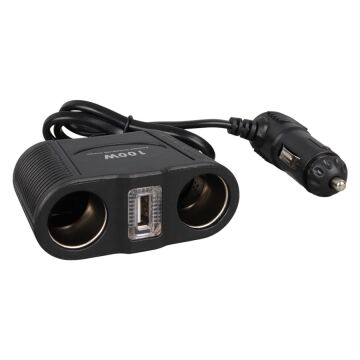 Olesson 1645 12-24V Tek USB Girişli 100W 70cm Kablolu 2'li Araç Çakmak Çoklayıcı