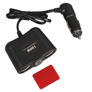 Olesson 1645 12-24V Tek USB Girişli 100W 70cm Kablolu 2'li Araç Çakmak Çoklayıcı