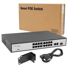 URANIUM POE-1621SFP 2X GIGABIT UPLINK 1X SFP 16 PORT 10/100 MBPS 200 WATT POE SWITCH