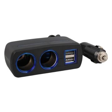 Olesson 1638 12-24V Çift USB Girişli 120W 80 CM Kablolu 2'LI Araç Çakmak Çoklayıcı