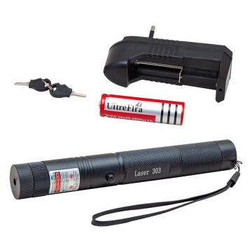 PowerMaster OM-120118650 Pilli Şarjlı Anahtar Emniyetli Yeşil Lazer Pointer (50 KM)