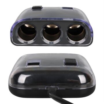 Olesson 1505 12-24V Çift USB Girişli 120W 80cm Kablolu 3'LÜ Araç Çakmak Çoklayıcı