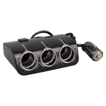 Olesson 1506 12-24V Çift USB Girişli 120W 80 CM Kablolu 3'LÜ Araç Çakmak Çoklayıcı