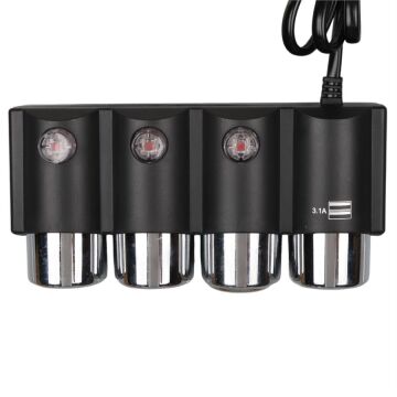 Olesson 1508 12-24V Çift USB Girişli 120W 80cm Kablolu 3'lü Araç Çakmak Çoklayıcı