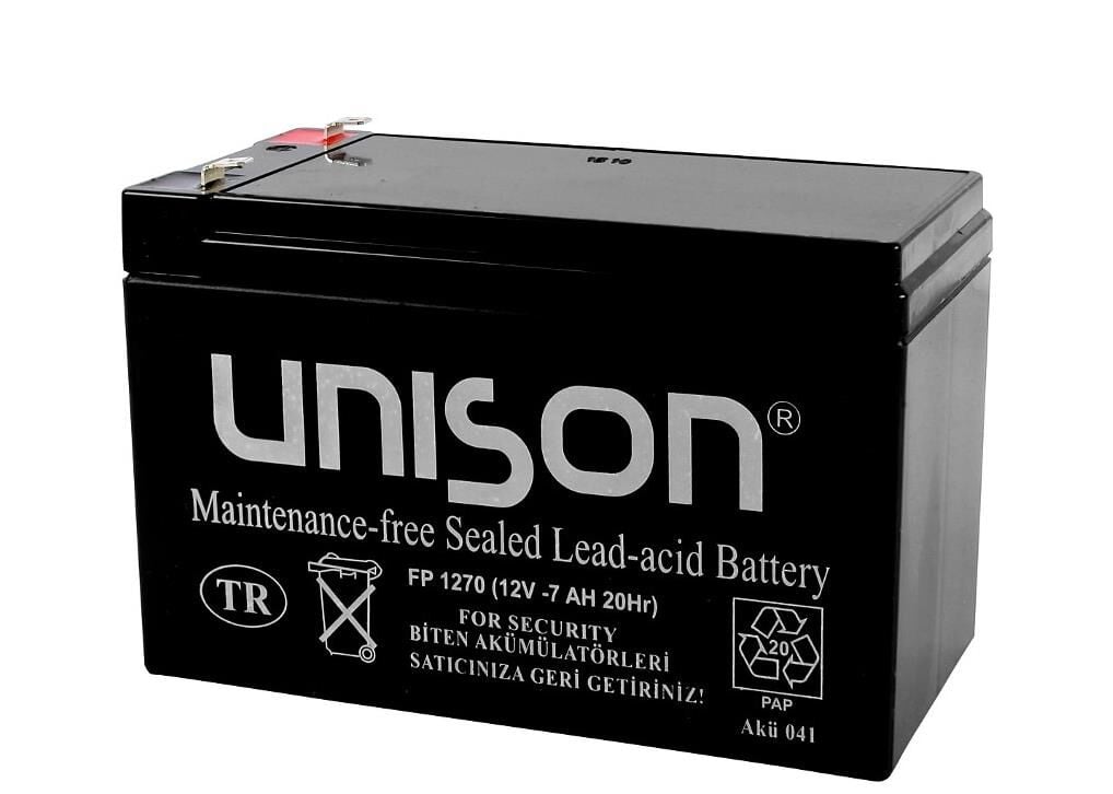 Unison 12v 7a Kuru Bakımsız Akü