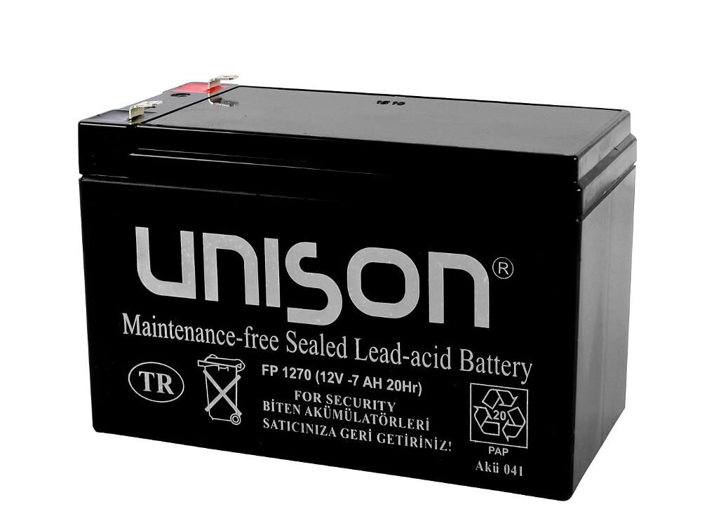 Unison 12v 7a Kuru Bakımsız Akü