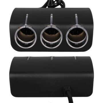 Olesson 1521 12-24V 120W 80 CM Kablolu 3'LÜ Araç Çakmak Çoklayıcı