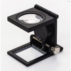 Nikula-28x28 Mm Katlanır Sayaçlı Metal Lüp, 2 LED Işıklı Büyüteç Tekst