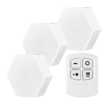 Powermaster MX-359 Üçlü Altıgen Kumandalı Pilli Dokunmatik Tezgah Altı LED Aydınlatma