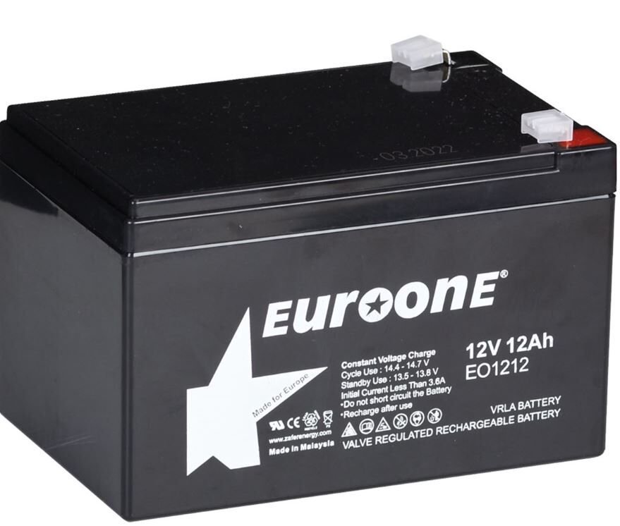 Euroone EO-1212 12 Volt - 12 Amper Bakımsız Kuru Akü