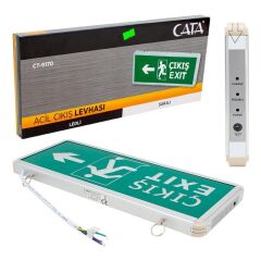 CATA CT-9170 3 WATT ACİL ÇIKIŞ EXIT LEVHASI (SOLA) LEDLİ ŞARJLI
