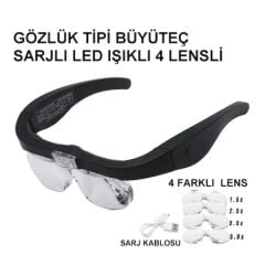 Nikula- Şarjlı Gözlük Büyüteç 4 Farklı Lens -11537dc
