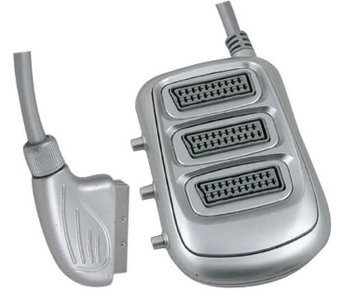 Scart 1/3 Scart Dağıtıcı Switch'li Altın Uç