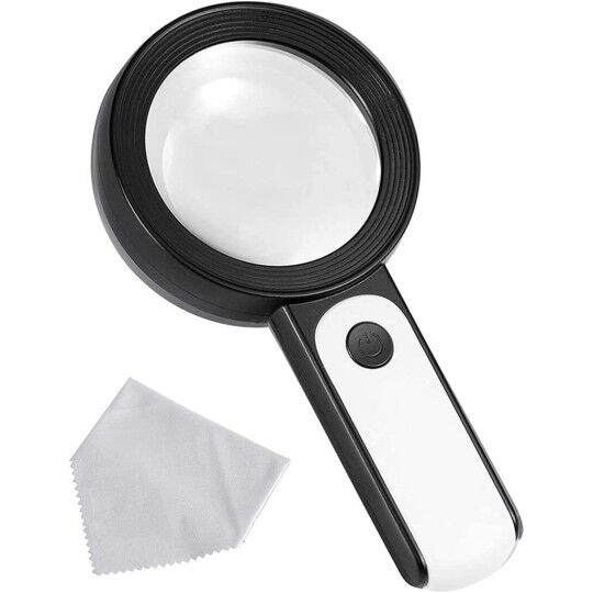 Nikula-30X-12Işıklı Büyüteç Taşınabilir Çıft Katmanlı Optik Cam Okuma