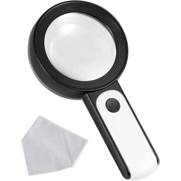 Nikula-30X-12Işıklı Büyüteç Taşınabilir Çıft Katmanlı Optik Cam Okuma