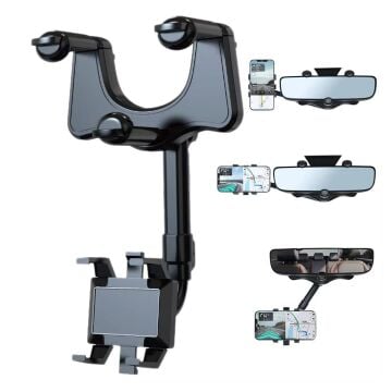 PowerMaster PM-25159 Araç İçi Dikiz Aynası Telefon Tutucu 360 Derece Ayarlanabilen