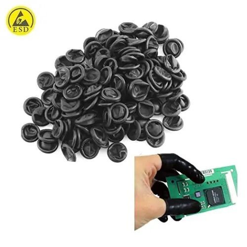 Antistatik ESD Lateks Siyah Parmaklık L Beden