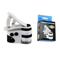 Nikula- 60X Mini Cep Telefonu Için Mandallı Mikroskop Uv Ledli Büyüteç