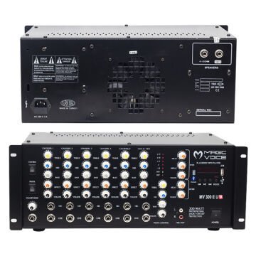Magicvoice MV-300EF-TR 300 Watt 6 Mikrofon Girişli USB-Bluetooth Destekli Trafolu Mixer Anfi