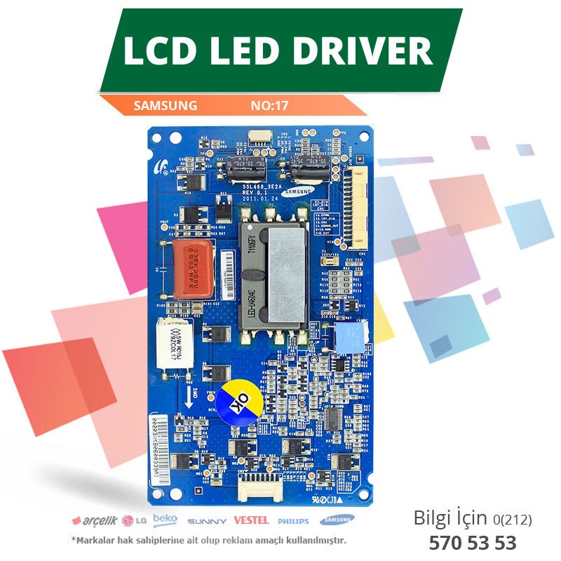 LCD LED DRİVER SAMSUNG (SSL460_3E2A REV 0.2) (LTA460HQ12) (NO:17)