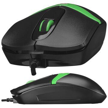 Everest SM-220 USB 1200DPI 3D Optik Kablolu Mouse Siyah/Yeşil